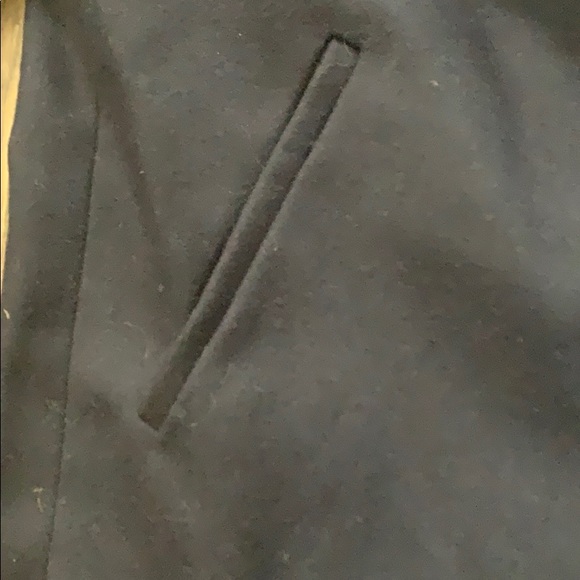 TopShop Longline Pea Coat Faux Fur Vest Navy Small - Picture 6 of 15